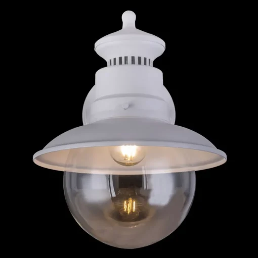 Buitenwandlamp Sella van mat-witte staal