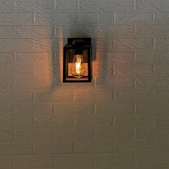 Buitenwandlamp Shiva lantaarn met helder glas