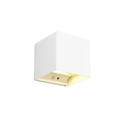 Buitenwandlamp Talent, wit, breedte 10 cm, sensor