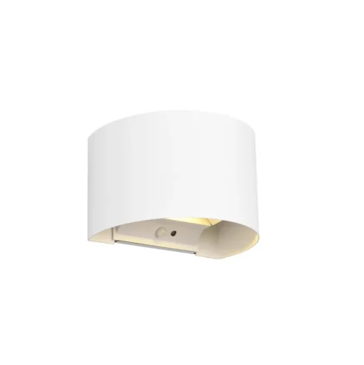 Buitenwandlamp Talent, wit, breedte 16 cm, sensor