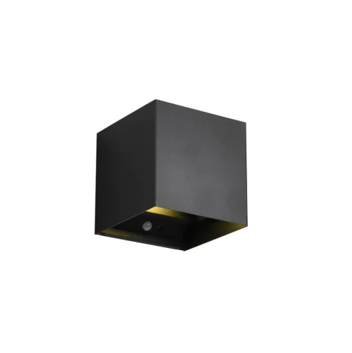 Buitenwandlamp Talent, zwart, breedte 10 cm Sensor
