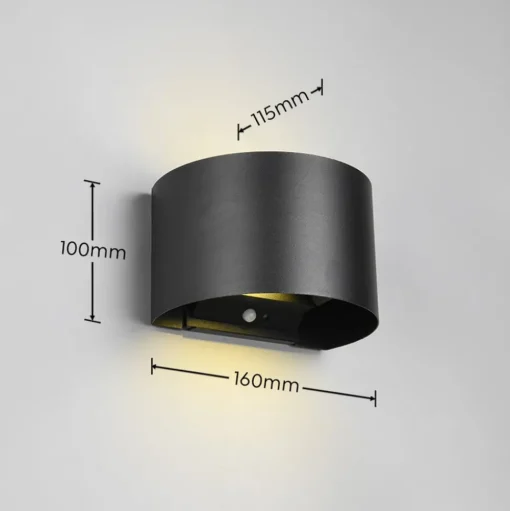 Buitenwandlamp Talent, zwart, breedte 16 cm Sensor