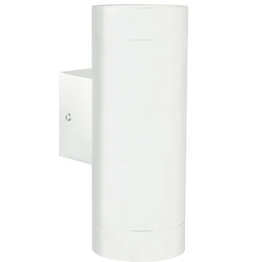 Buitenwandlamp Tin Maxi Double, metaal wit