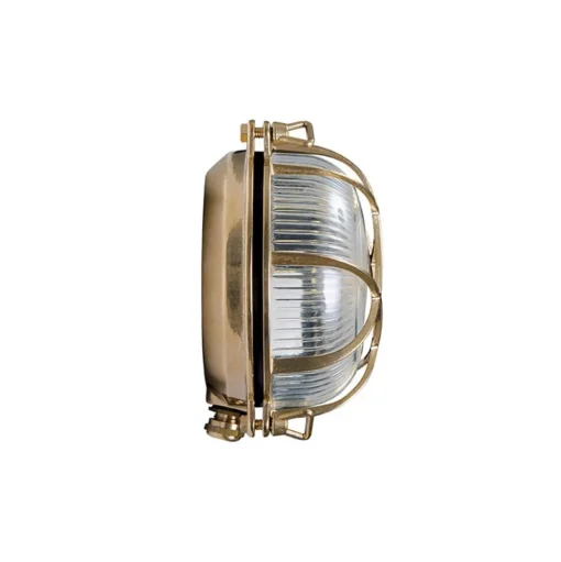 Buitenwandlamp Tortuga in messing, glas helder