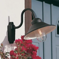Buitenwandlamp Vega, breedte 29,5 cm, zwart