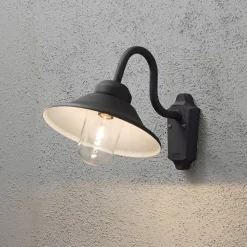 Buitenwandlamp Vega, breedte 29,5 cm, zwart