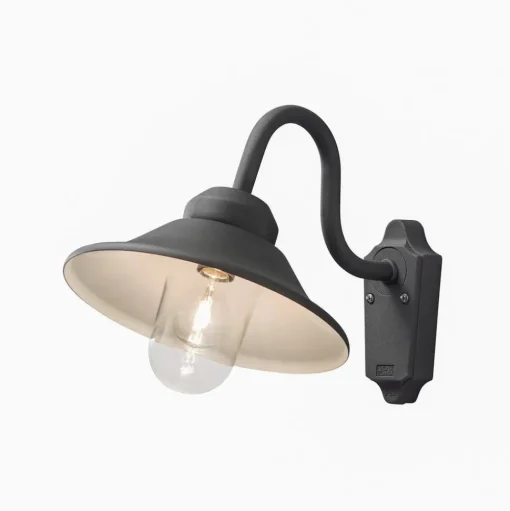 Buitenwandlamp Vega, breedte 29,5 cm, zwart