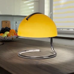 Burano tafellamp, geel, hoogte 25 cm, glas/metaal, E27
