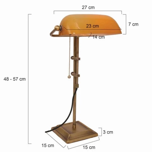 Bureaulamp Ancilla verstelbaar brons/geel