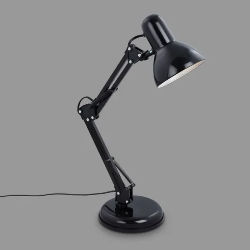 Bureaulamp Pixa, justeerbaar, E14, zwart