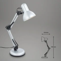 Bureaulamp Pixa, justeerbaar, E14, wit