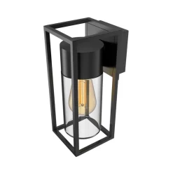 Calex buitenwandlamp, fitting onderaan, aluminium, zwart