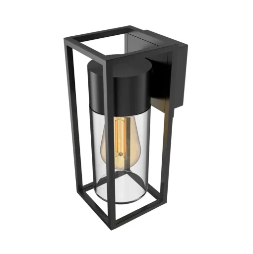 Calex buitenwandlamp, fitting onderaan, aluminium, zwart