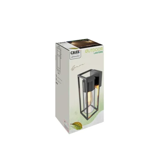Calex buitenwandlamp, fitting onderaan, aluminium, zwart