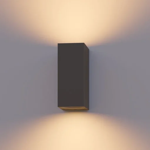 Calex buitenwandlamp GU10, omhoog/omlaag, hoogte 15 cm, antraciet