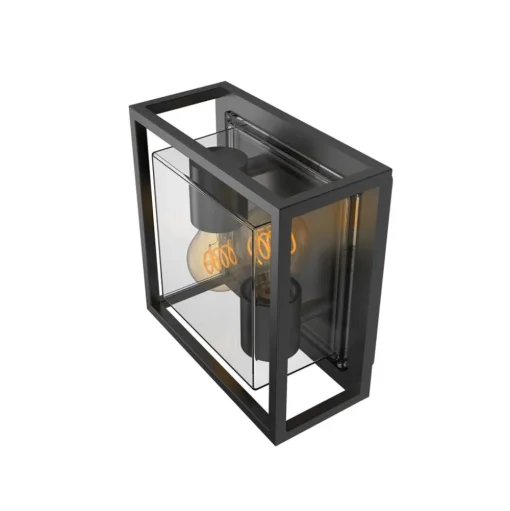 Calex buitenwandlamp, 2-lamps, boven/onder, aluminium, zwart