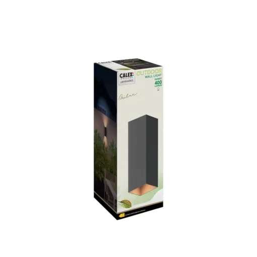 Calex buitenwandlamp Rechthoek omhoog/omlaag hoogte 23cm zwart