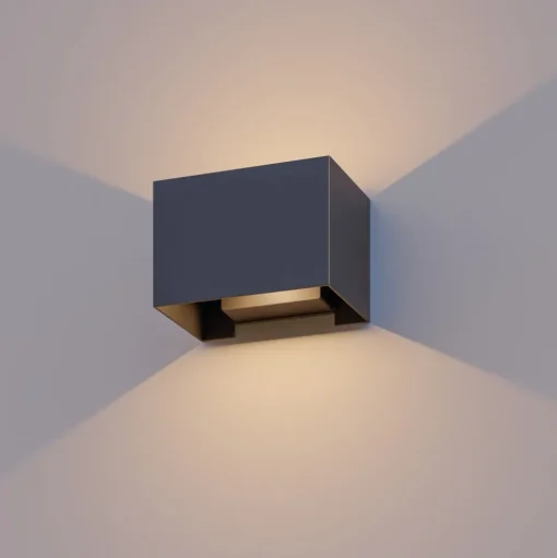 Calex buitenwandlamp Rechthoek Up, hoogte 10cm, zwart