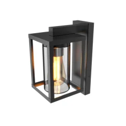 Calex buitenwandlamp, roestvrij staal, fitting onderaan, zwart
