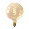 Calex E27 G125 3,8W LED filament Flex goud 821 dim