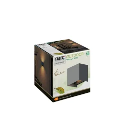 Calex LED buitenwandlamp Cub, Up, hoogte 10cm, antraciet