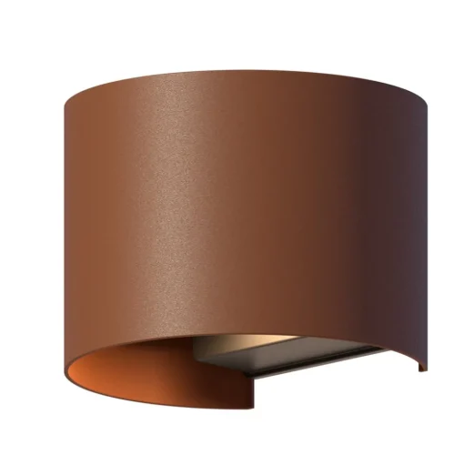 Calex LED buitenwandlamp Oval, Up, hoogte 10cm, roestbruin