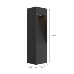Calex LED sokkellamp Terni, zwart aluminium, IP65