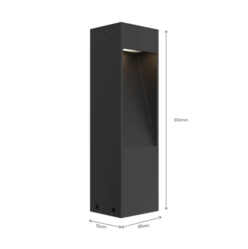 Calex LED sokkellamp Terni, zwart aluminium, IP65