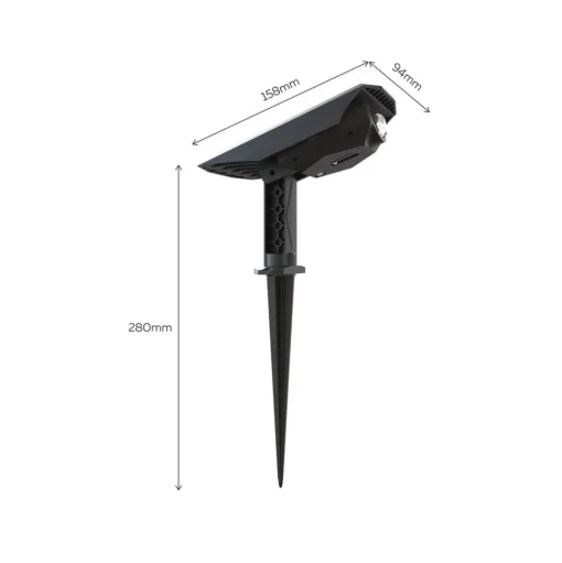 Calex LED-prikspot op zonne-energie Padoa, set van 2, zwart