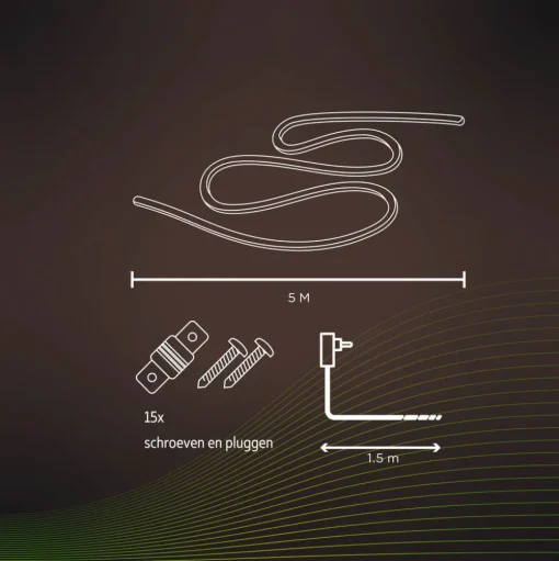 Calex Slimme LED-striplamp voor buiten, RGBW, 5m