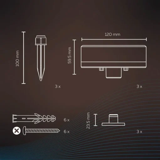 Calex Smart grondspot voor buiten, CCT RGB 3-lamps.