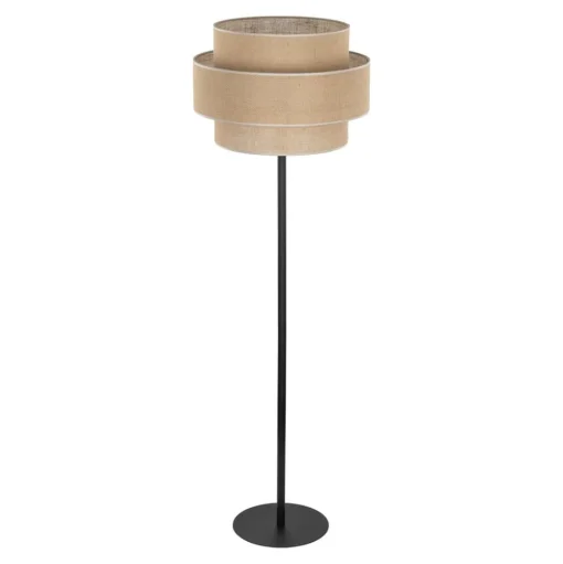 Calisto vloerlamp, jute, cilinder, naturel bruin, hoogte 155 cm