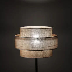 Calisto vloerlamp, jute, cilinder, naturel bruin, hoogte 155 cm