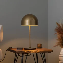 Can NT-134 tafellamp, goud, halfronde kap