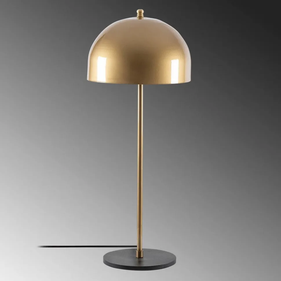 Can NT-134 tafellamp, goud, halfronde kap