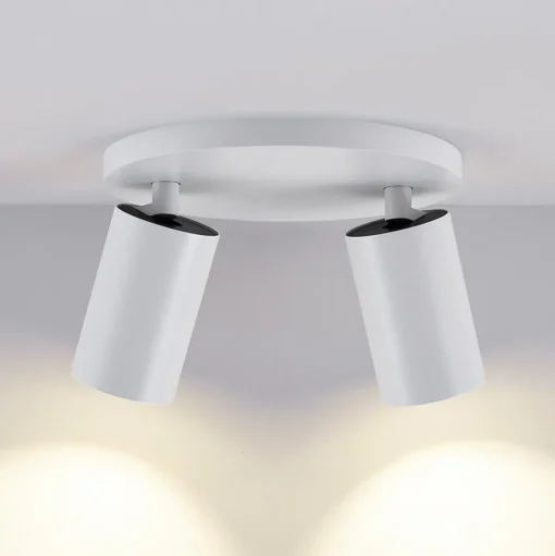 CAN TILT plafondspot, wit, Ø 20 cm, 2-lamps, metaal, GU10