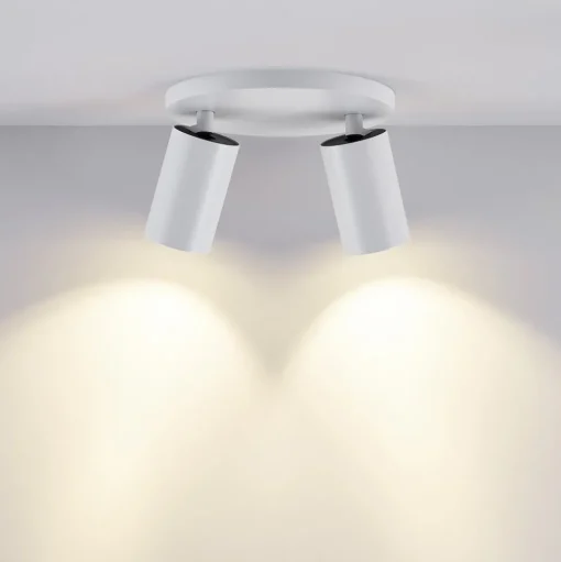 CAN TILT plafondspot, wit, Ø 20 cm, 2-lamps, metaal, GU10