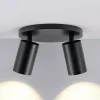 CAN TILT plafondspot, zwart, Ø 20 cm, 2-lamps metaal GU10