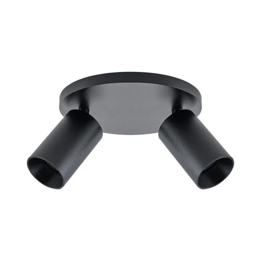 CAN TILT plafondspot, zwart, Ø 20 cm, 2-lamps metaal GU10