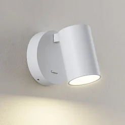 CAN TILT wandspot, wit, Ø 10 cm, metaal, schakelaar, GU10
