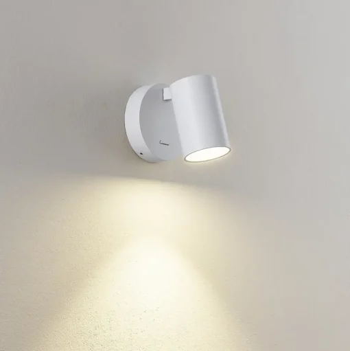 CAN TILT wandspot, wit, Ø 10 cm, metaal, schakelaar, GU10