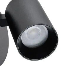 CAN TILT wandspot, zwart, Ø 10 cm, metalen schakelaar USB