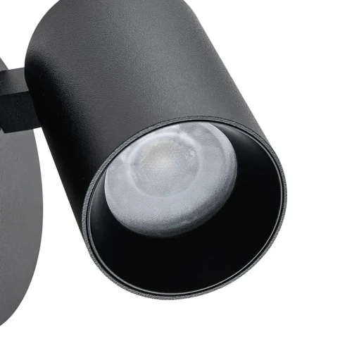 CAN TILT wandspot, zwart, Ø 10 cm, metalen schakelaar USB