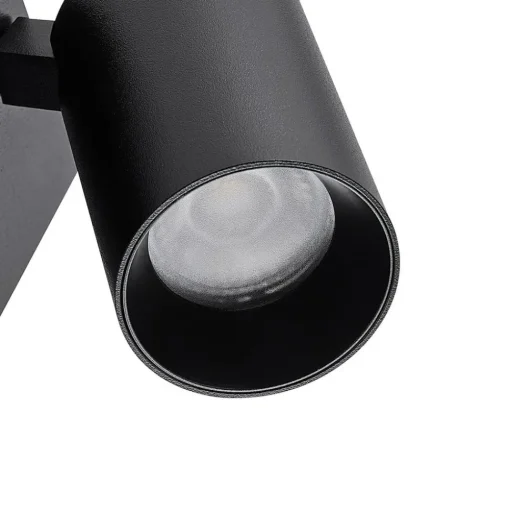 CAN TILT wandspot, zwart, 10 x 10 cm, metalen GU10 schakelaar