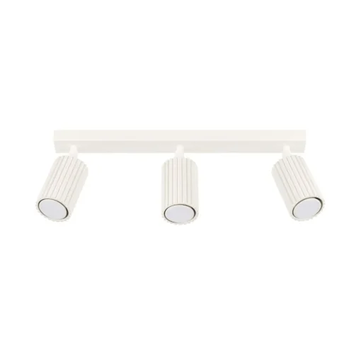 Carbon plafondspot, beige, lengte 45 cm, aluminium, 3-lamps.