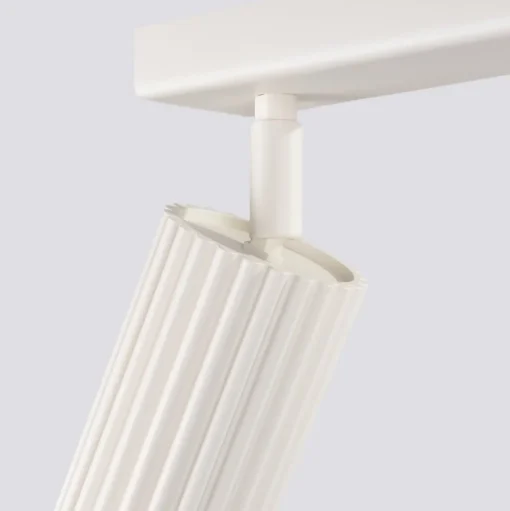 Carbon plafondspot, beige, lengte 45 cm, aluminium, 3-lamps.