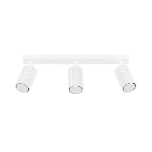 Carbon plafondspot, wit, lengte 45 cm, aluminium, 3-lamps.