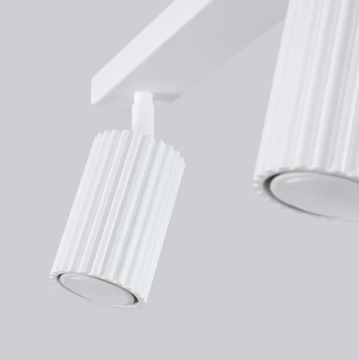 Carbon plafondspot, wit, lengte 45 cm, aluminium, 3-lamps.