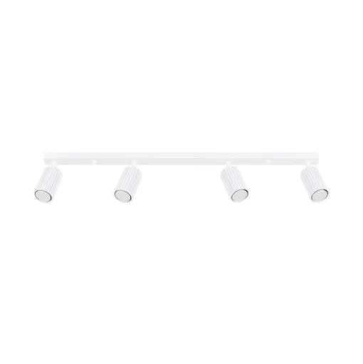 Carbon plafondspot, wit, lengte 81 cm, aluminium, 4-lamps.