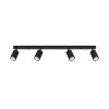 Carbon plafondspot, zwart, lengte 81 cm, aluminium, 4-lamps.